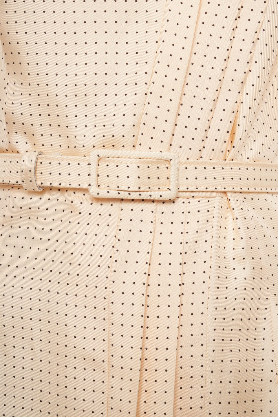 POLKA DOT PRINT SILK TWILL DRESS WITH BELT - 3
