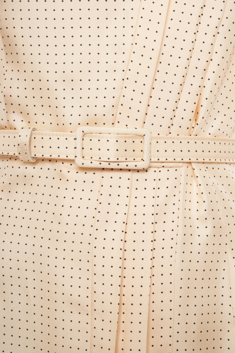 POLKA DOT PRINT SILK TWILL DRESS WITH BELT 3