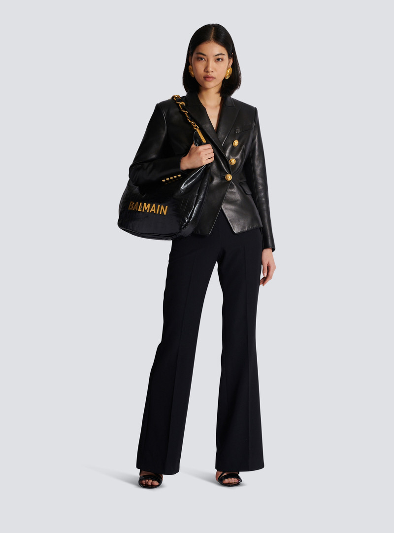 Balmain Classic 6-button leather jacket outlook