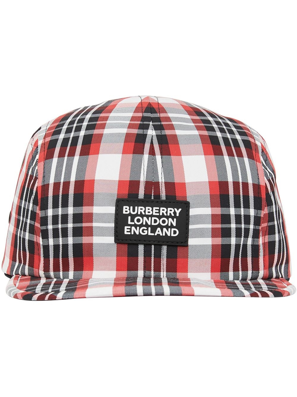 logo appliqué tartan cap - 1