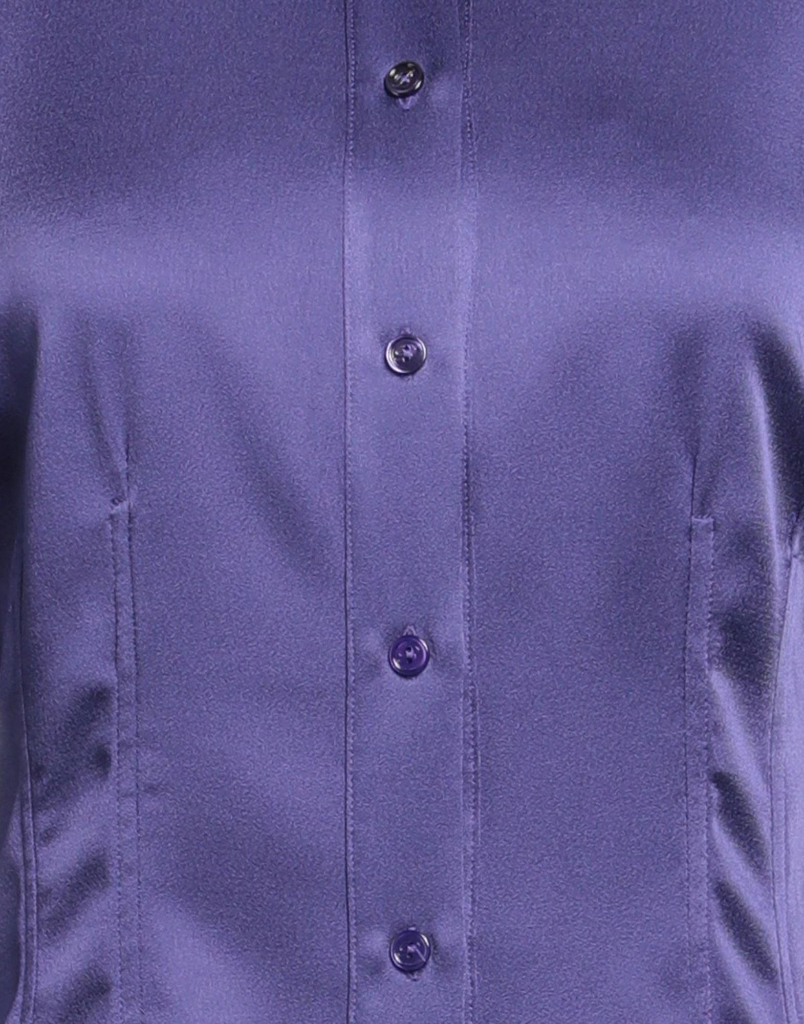 Purple Women's Solid Color Shirts & Blouses - 4