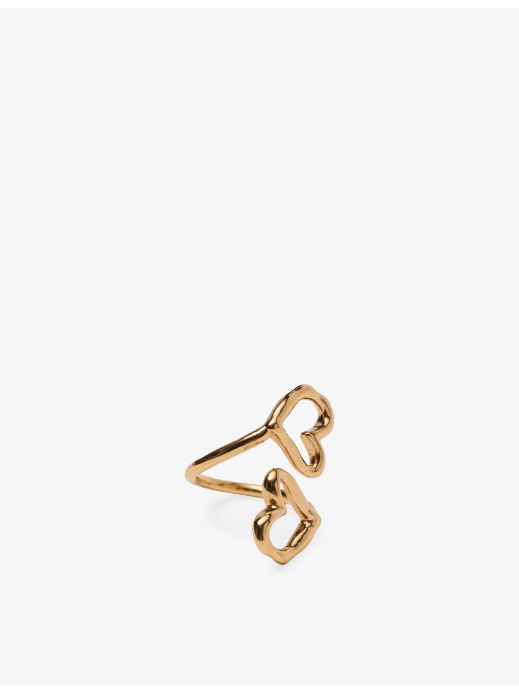 Double Heart Brass Ring - 3