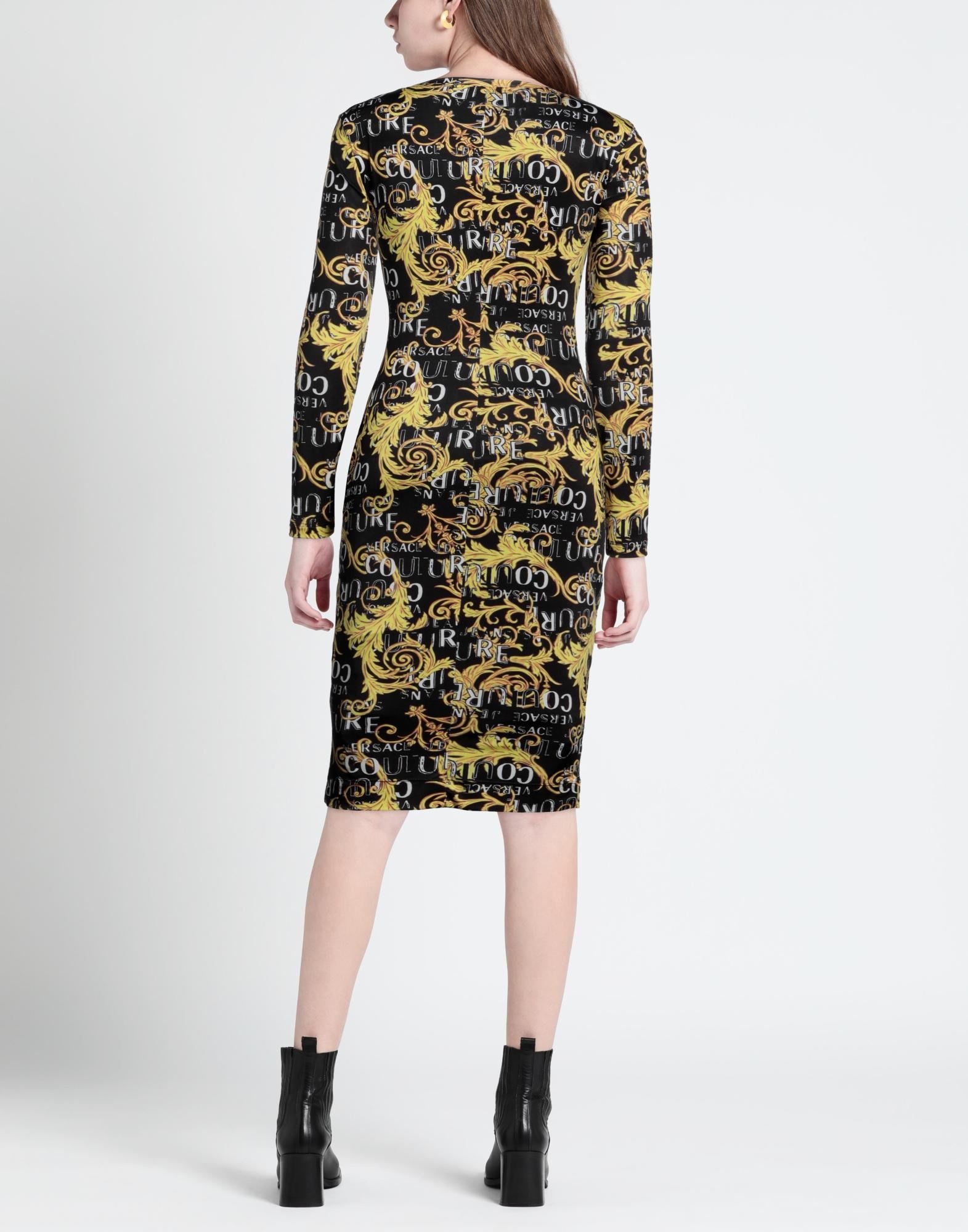 VERSACE JEANS COUTURE Black Women's Midi Dress | yoox