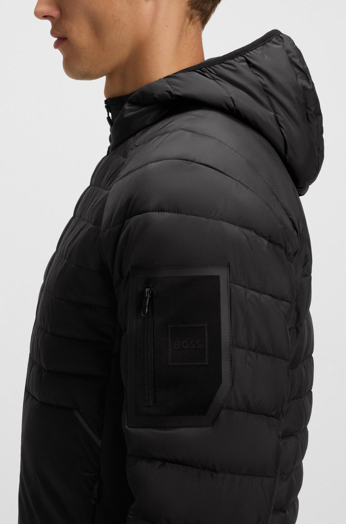 WATER-REPELLENT HOODED JACKET WITH DECORATIVE REFLECTIVE DETAILS - 6