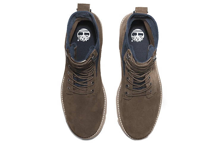 Timberland Vibram Waterproof Leather and Fabric Boots 'Olive Green Suede' A5MAR901 - 5