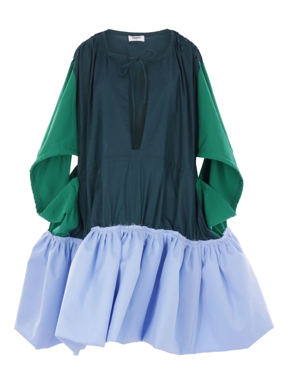 balloon ruffled mini dress - 1