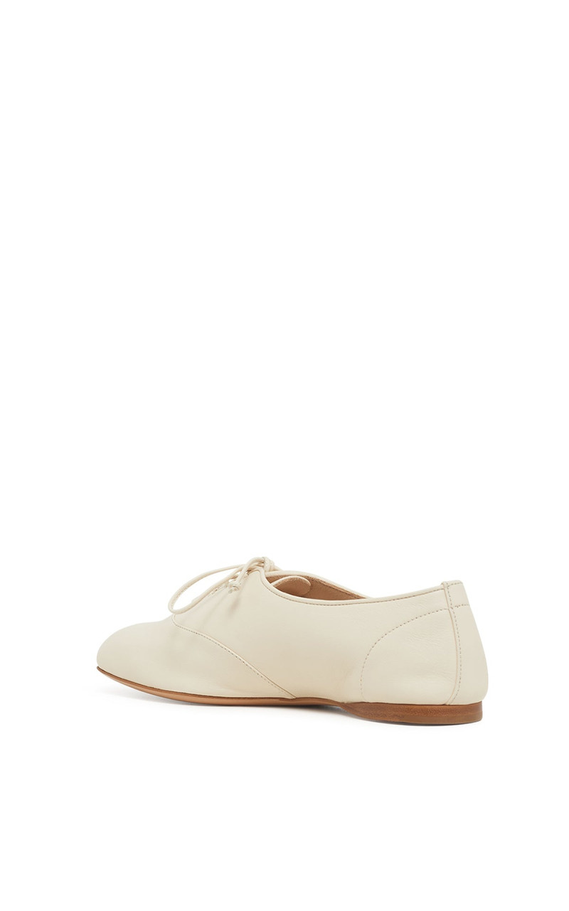 GABRIELA HEARST Maya Oxford Flat Shoe in Ivory Nappa Leather outlook