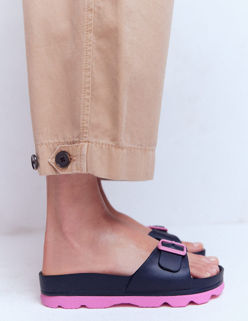 BODEN Lyla Single Buckle Sliders-Navy/Pink outlook