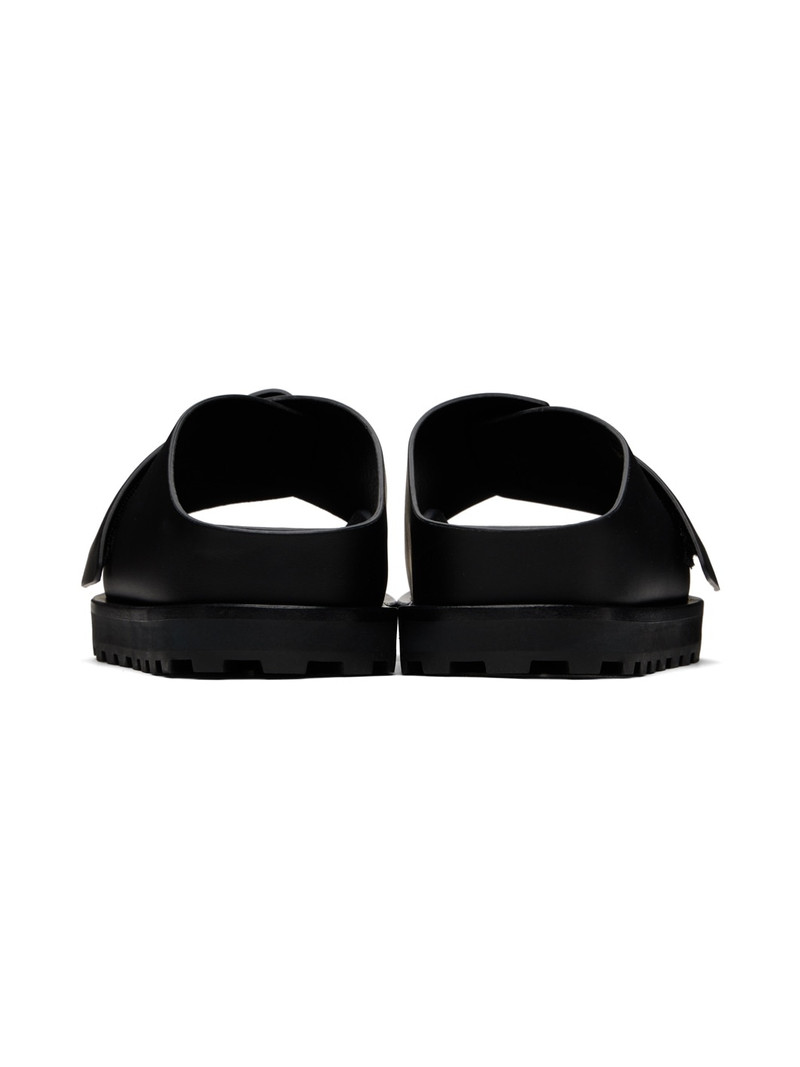Black Cross-Strap Slides 2