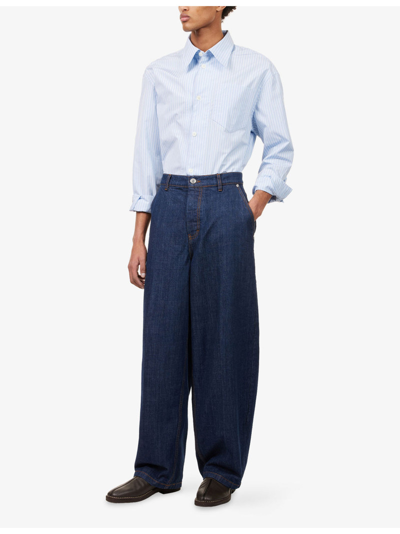 AMI Paris Pinstripe Oversized Cotton Shirt outlook