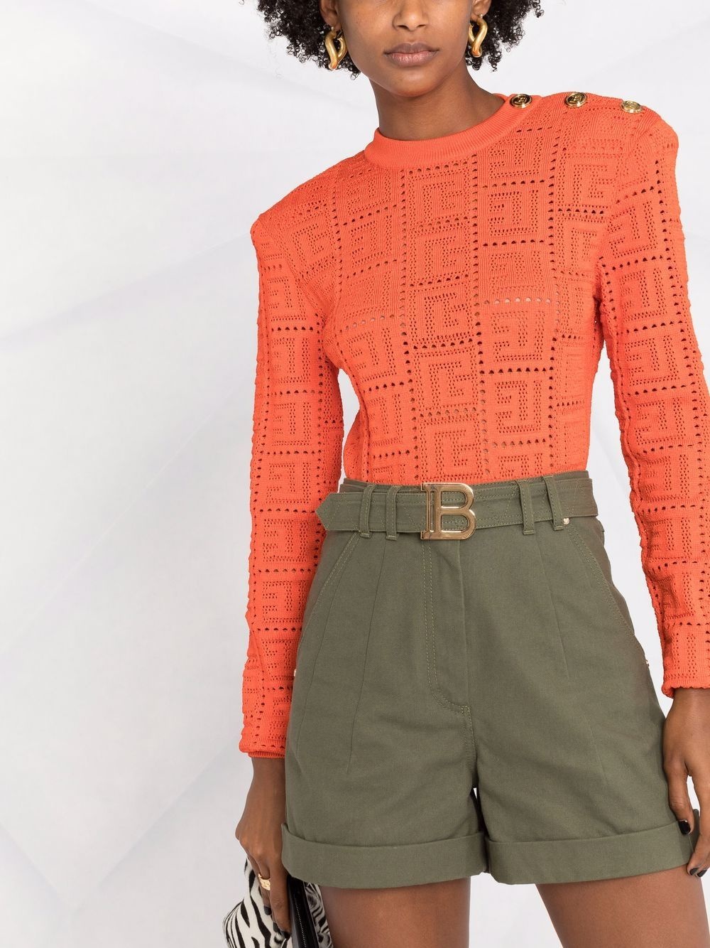 maxi monogram cropped jumper - 5