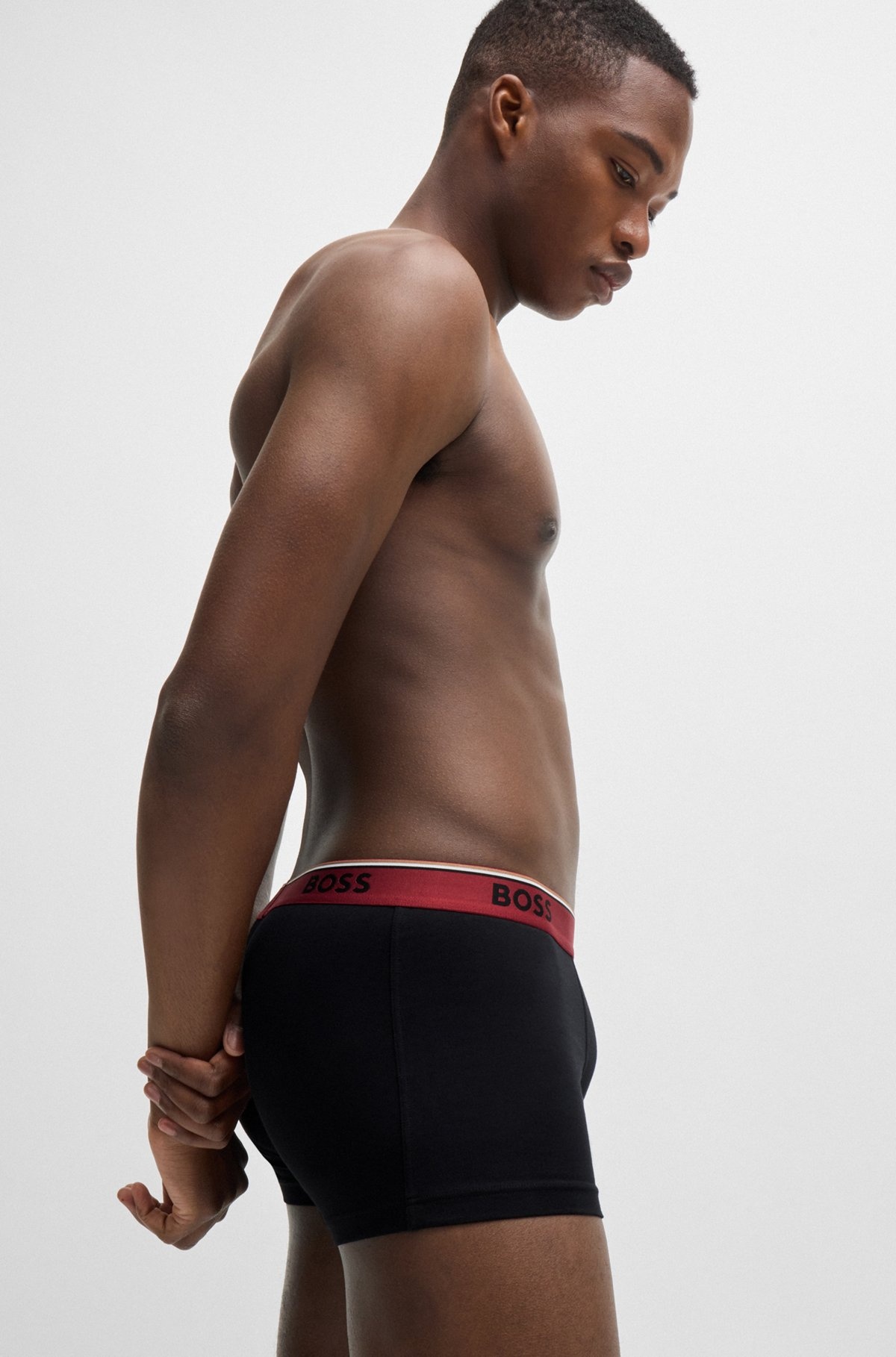 THREE-PACK OF STRETCH-COTTON TRUNKS WITH LOGO WAISTBANDS - 5