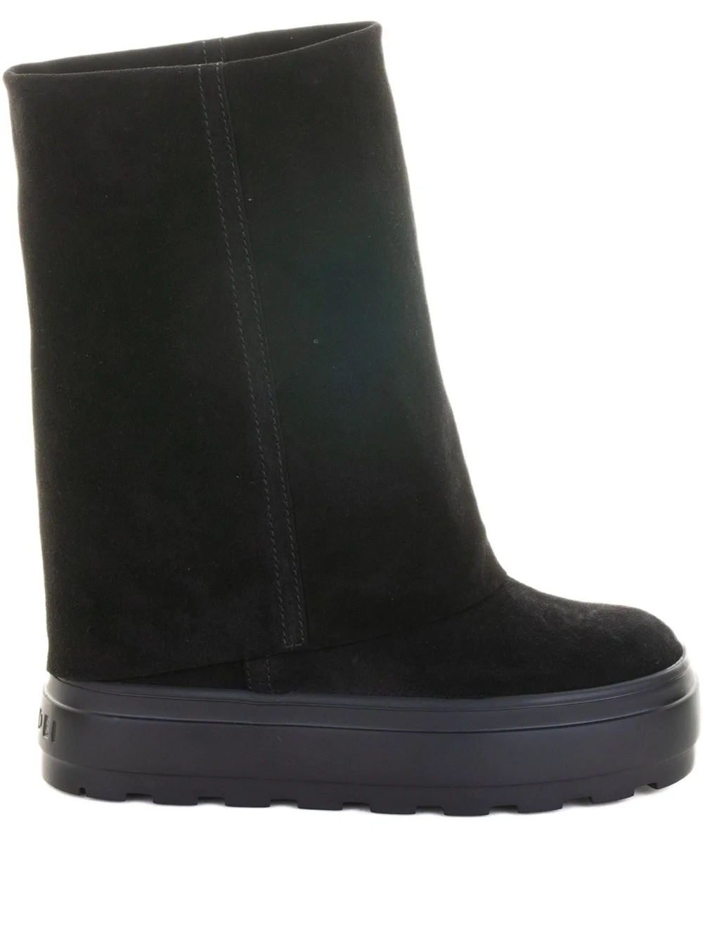 platform-sole suede boots - 1