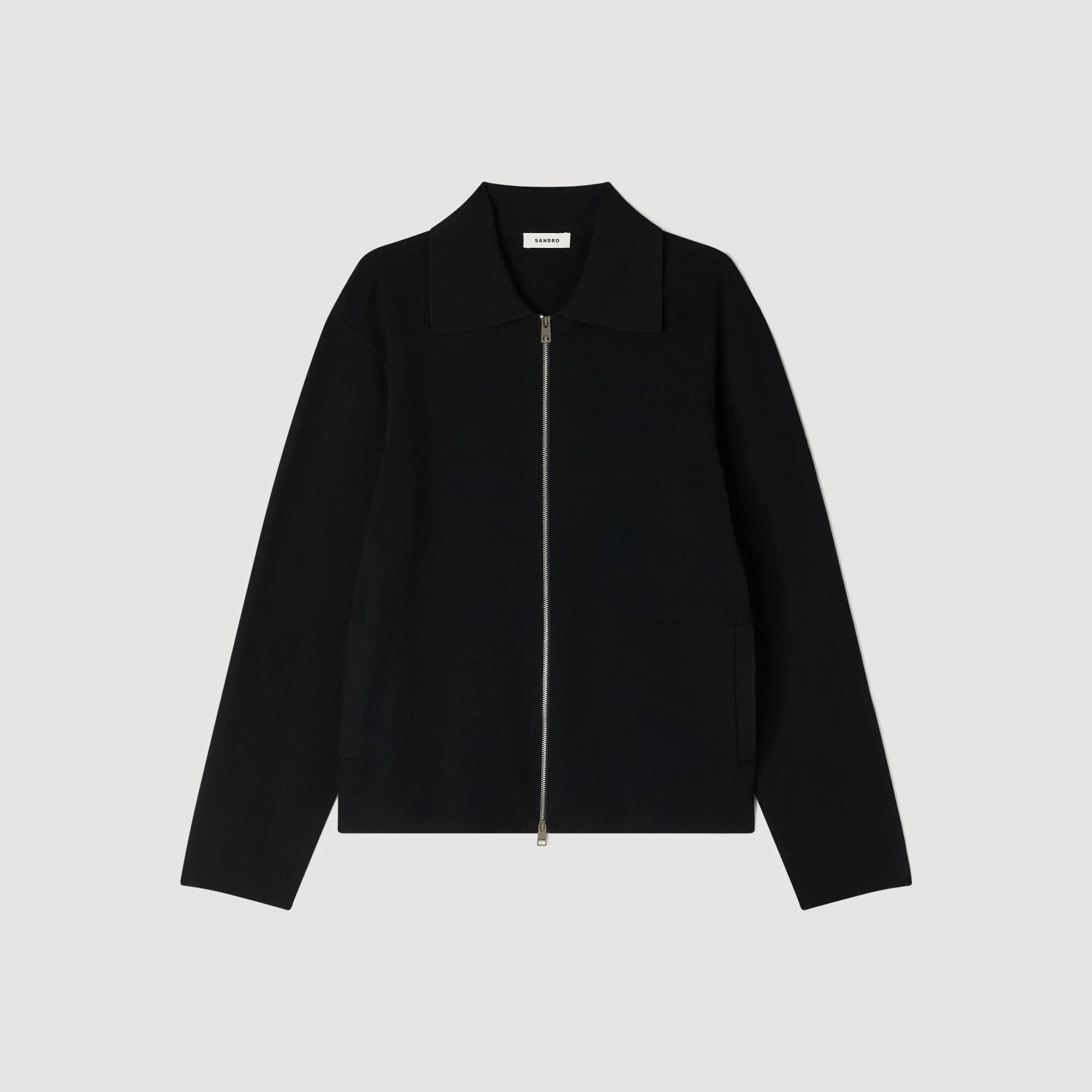 ZIPPED VISCOSE KNIT CARDIGAN - 1