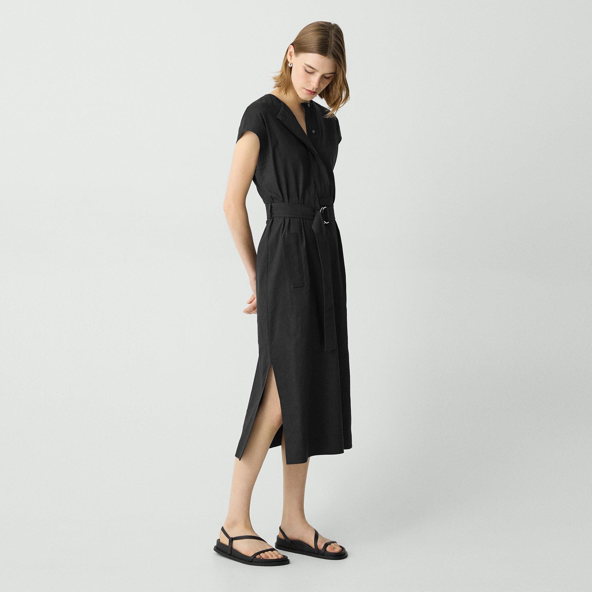 Belted Midi Dress in Good Linen - 3