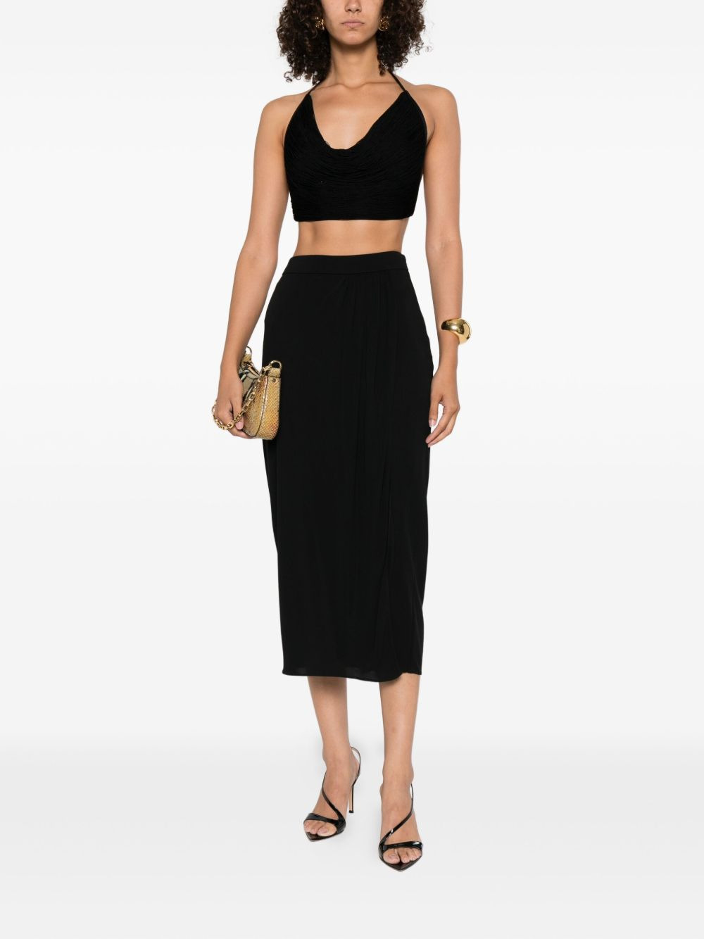 draped midi skirt - 2