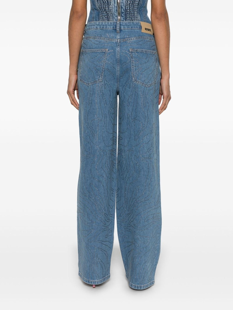 rhinestone-embellished wide-leg jeans 4