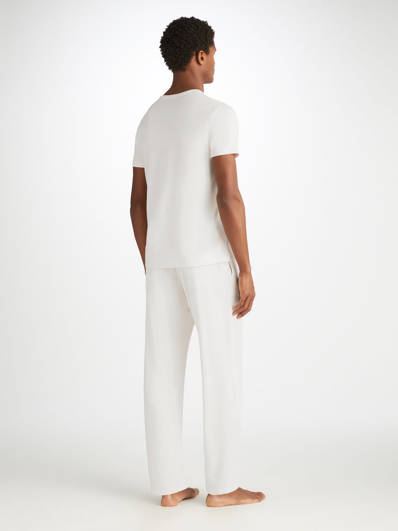 Men's Lounge Trousers Basel Micro Modal Stretch White - 5