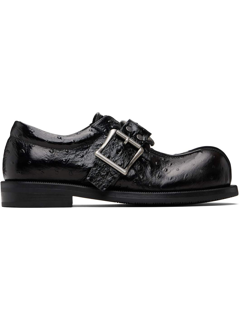 Black O-Ring Bulb Toe Loafers 1