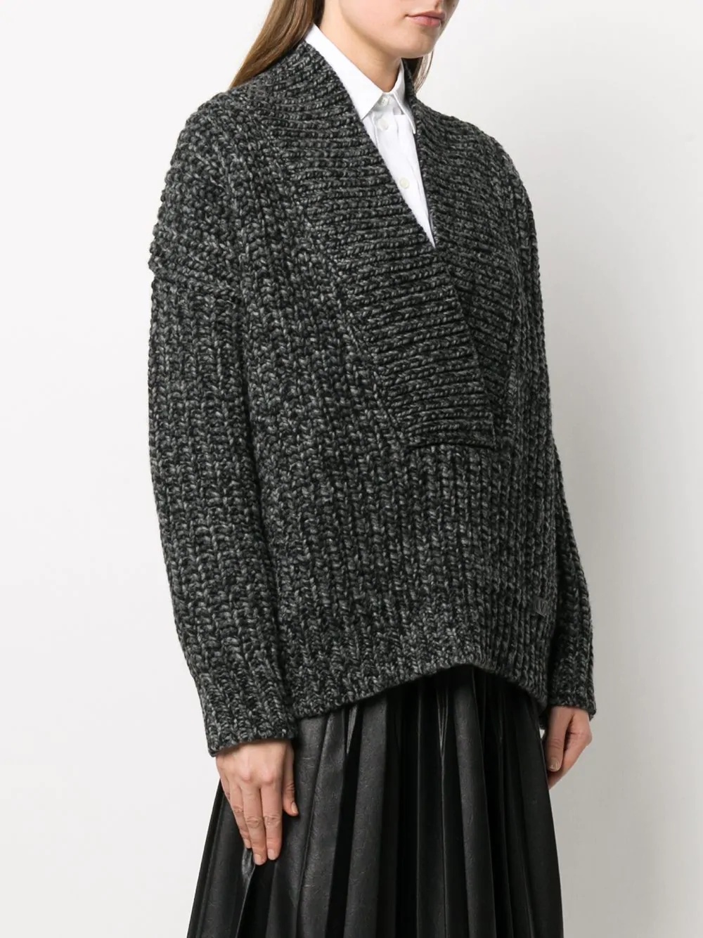 oversized mélange-knit jumper - 3