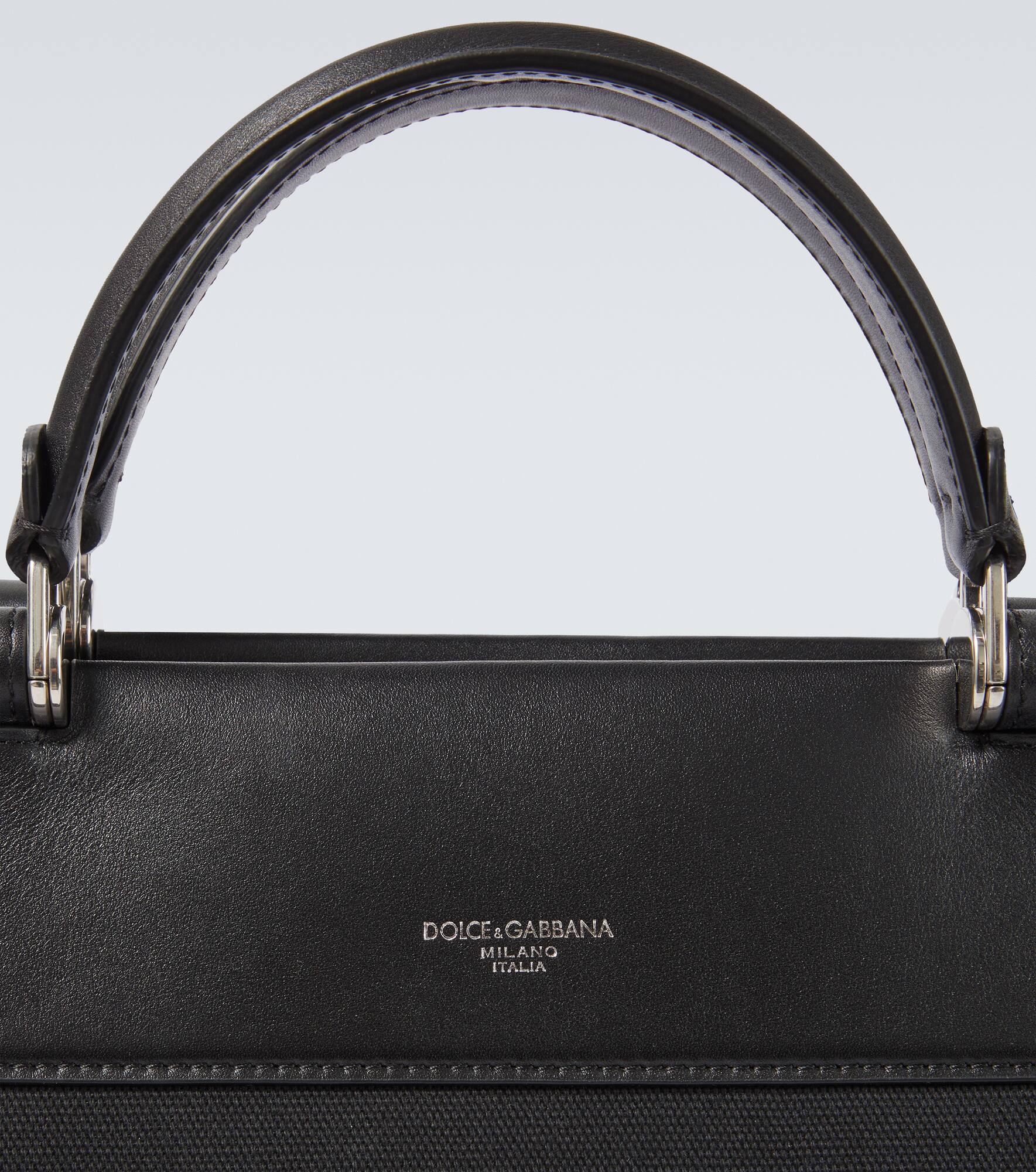Leather-trimmed tote bag - 6