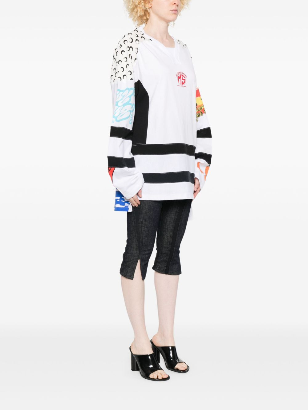 Regenerated graphic-print hockey jersey - 3