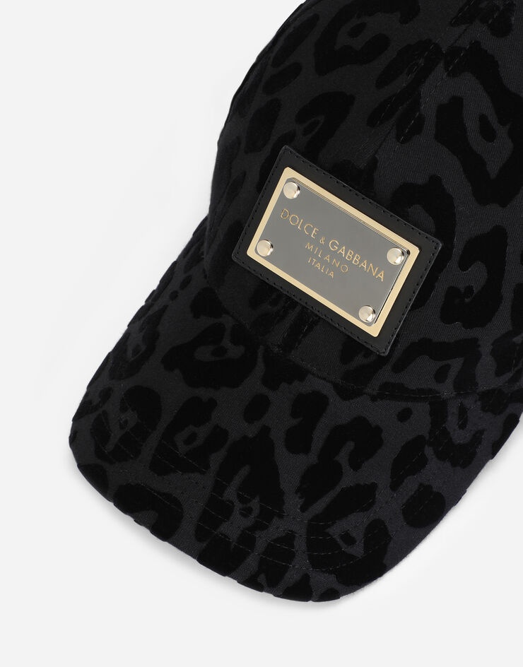 Baseball cap with flocked leopard print - 2