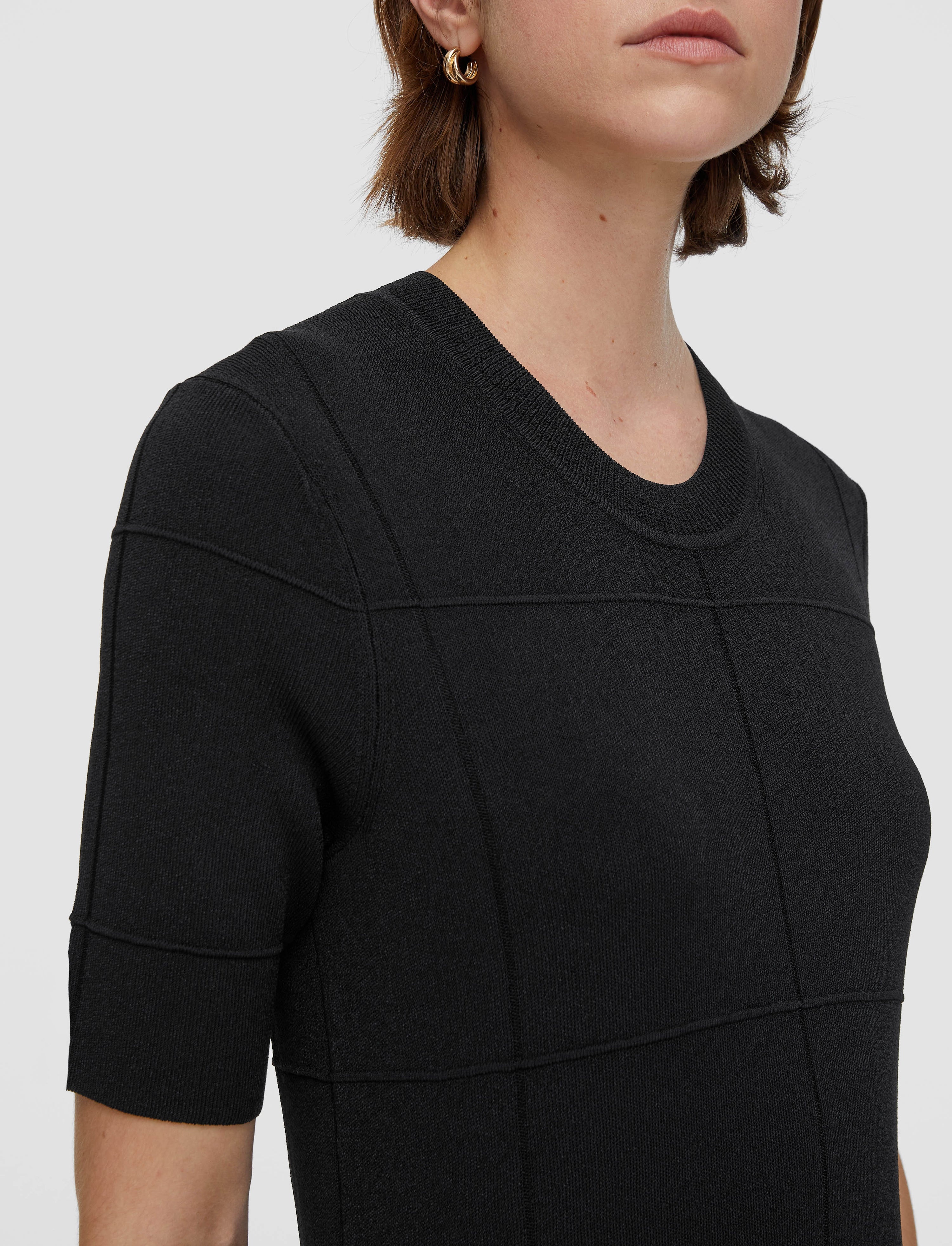 Grid Viscose Knitted Dress - 4