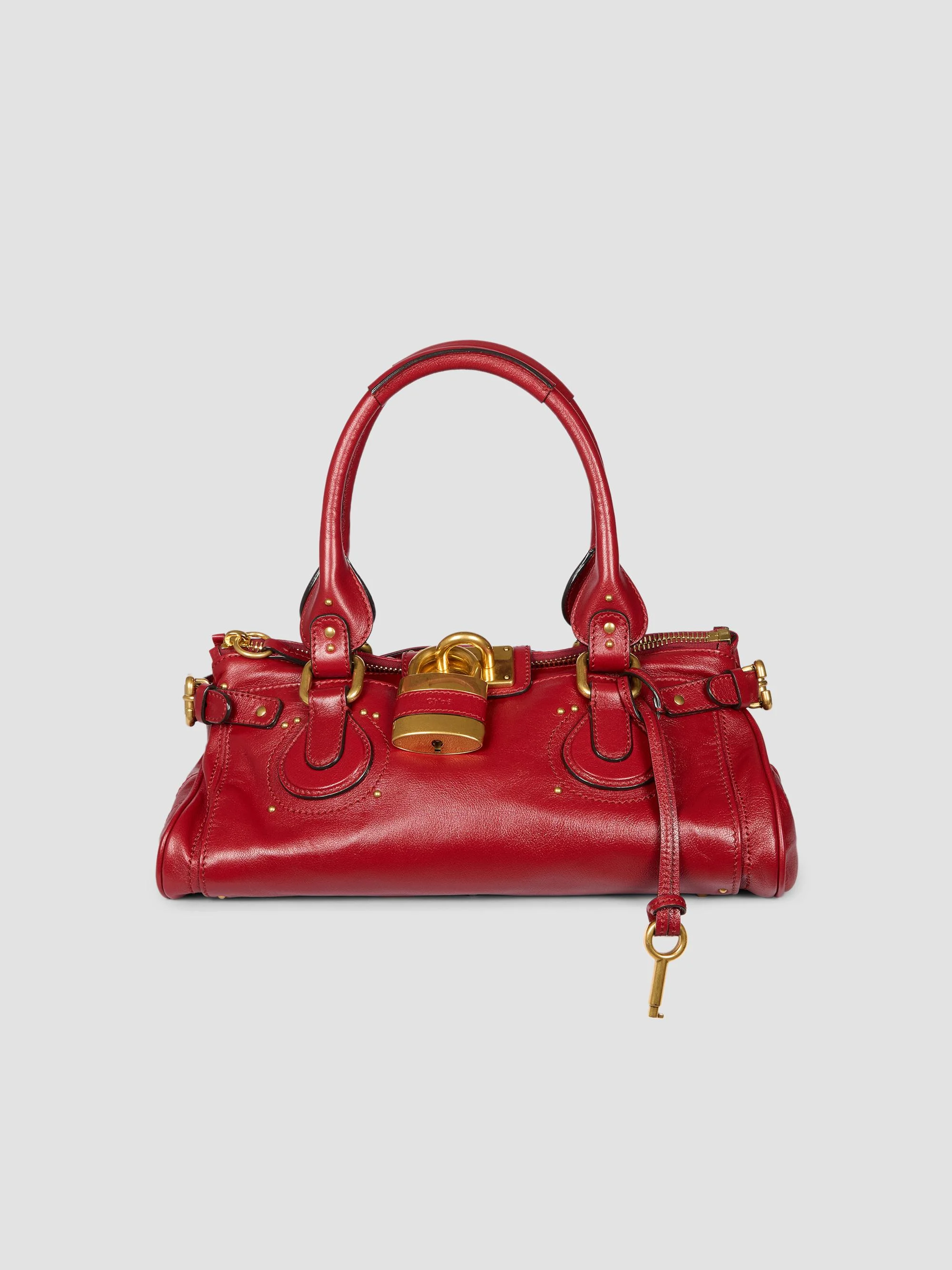 Women's Paddington Leather Shoulder Bag - Divine Red - 1