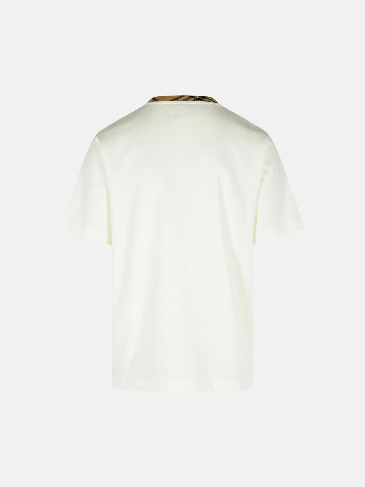 'RYAN IN COTONE BIANCA CON FINITURE 'CHECK' T-SHIRT - 3