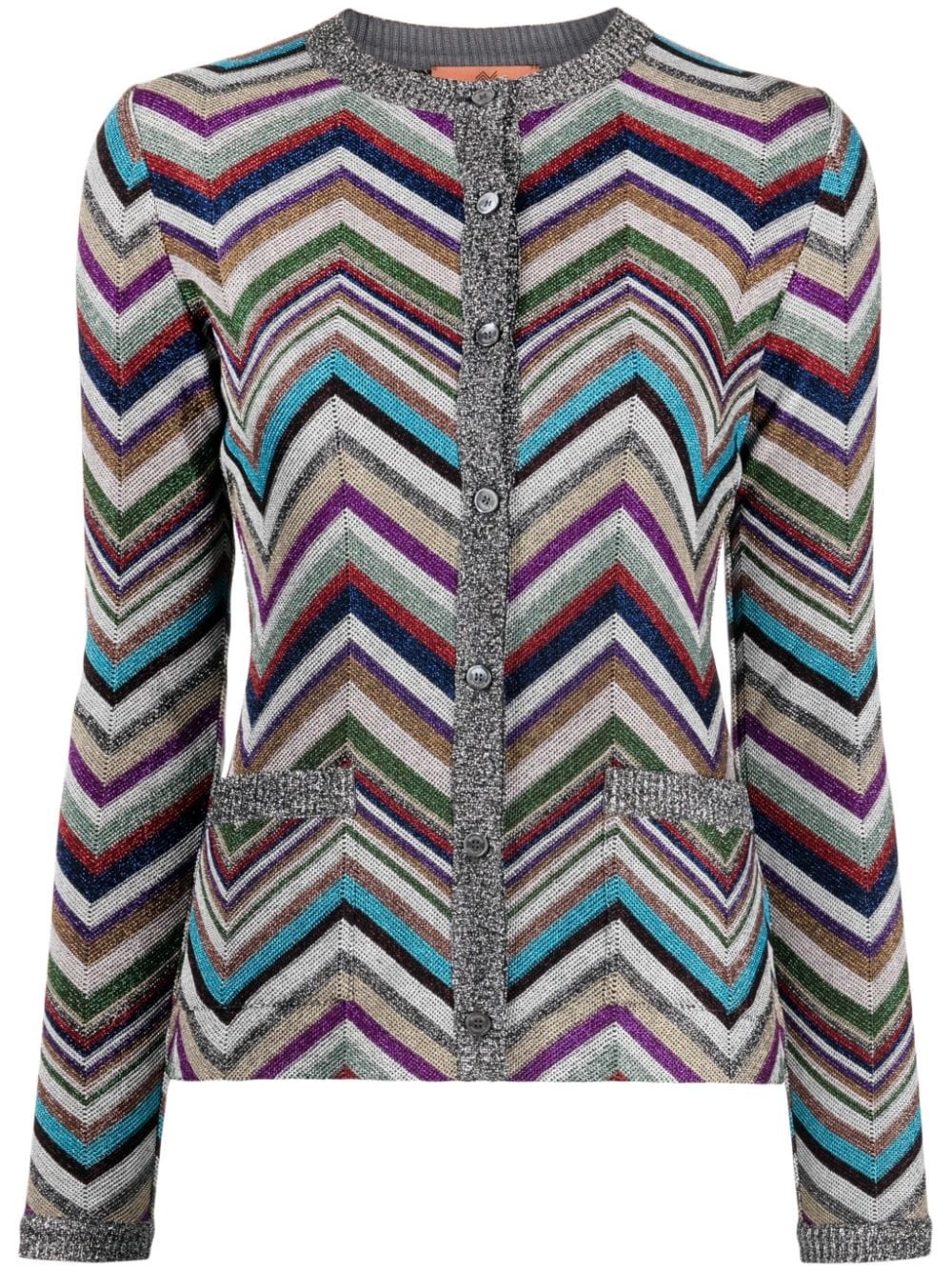 zigzag-print round-neck top - 1