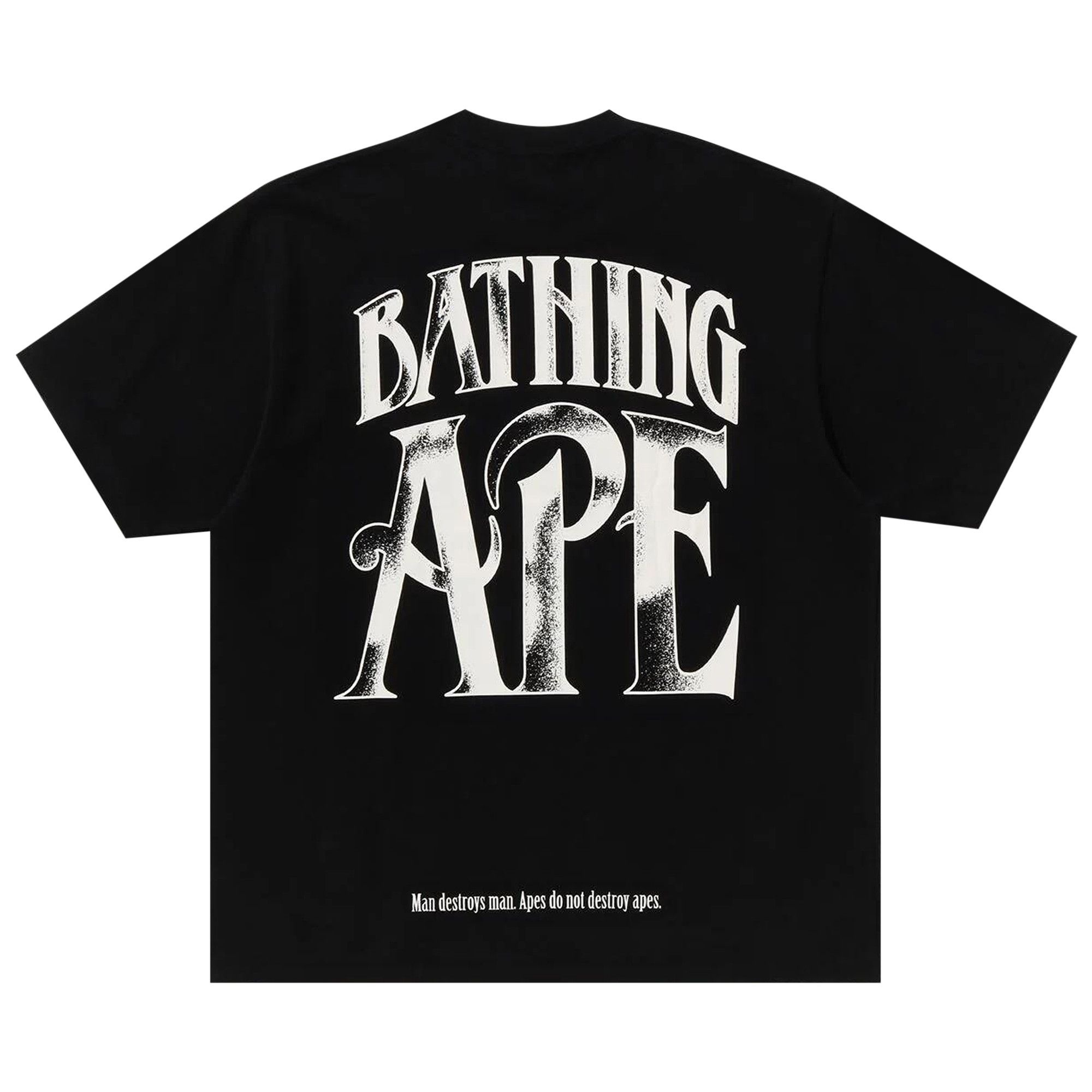 BAPE Screen Print Logo Relaxed Fit Tee 'Black' - 2