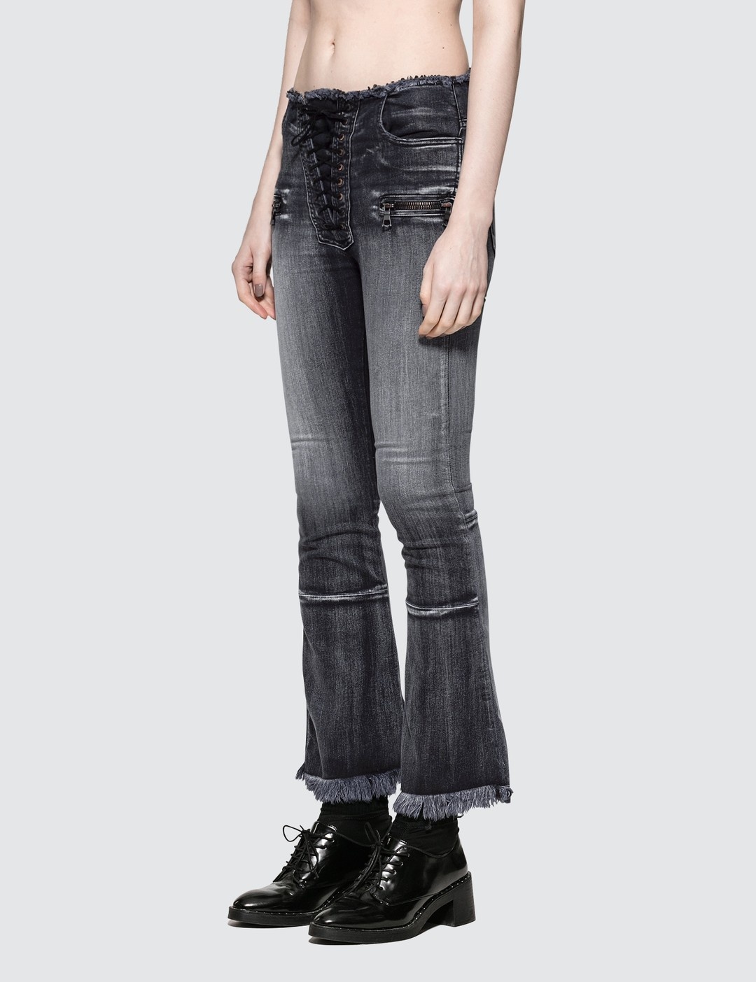 POTASSIUM FLARE CROP LACE UP JEAN - 2