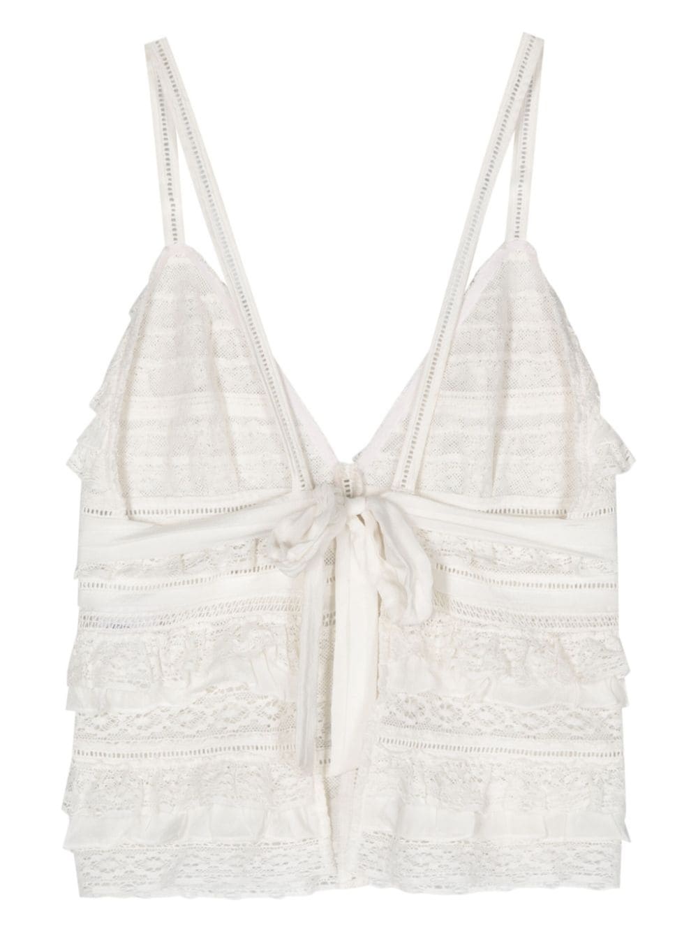 ruffle-detail cotton top - 2