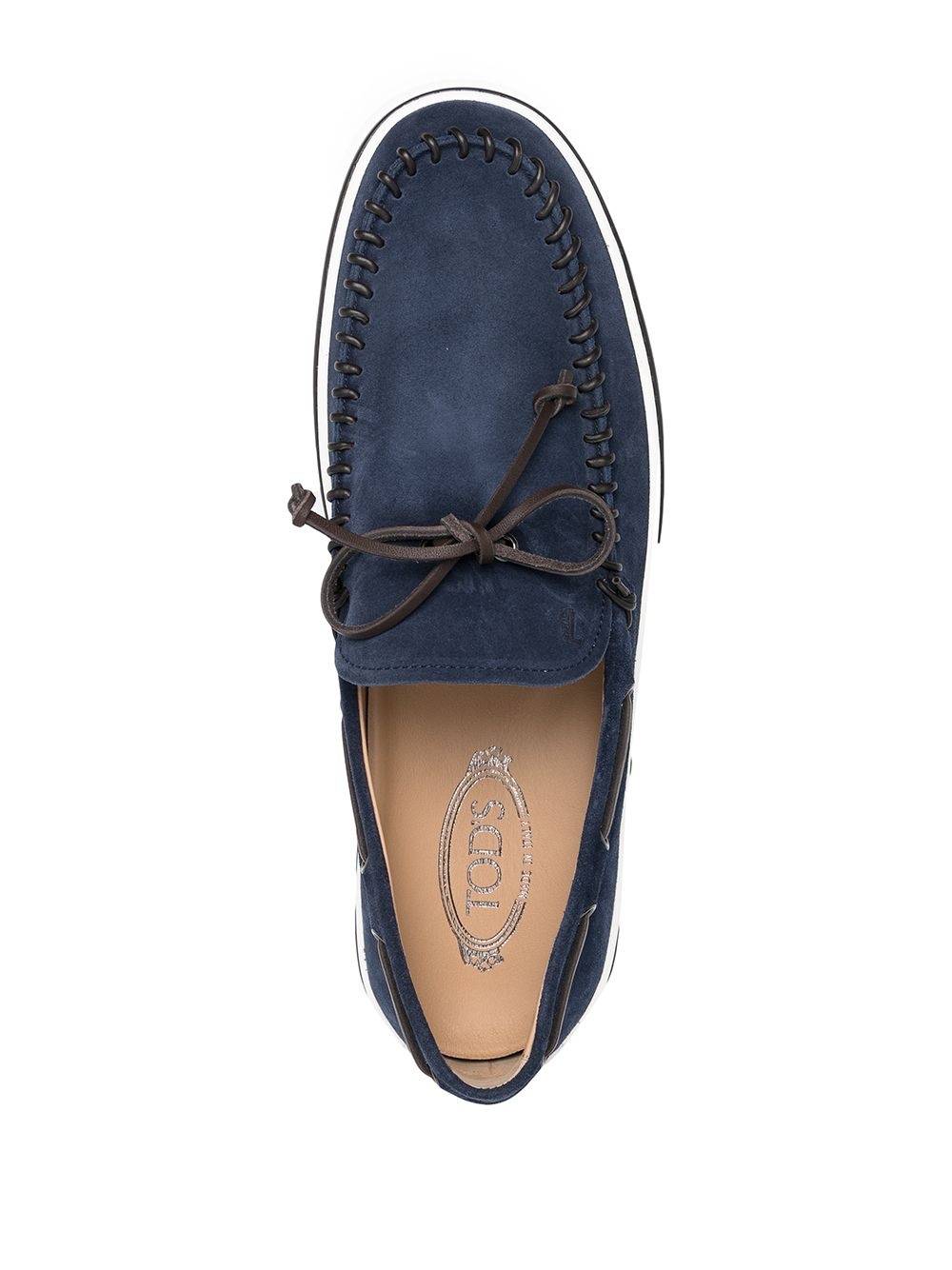 suede lace-up loafers - 4