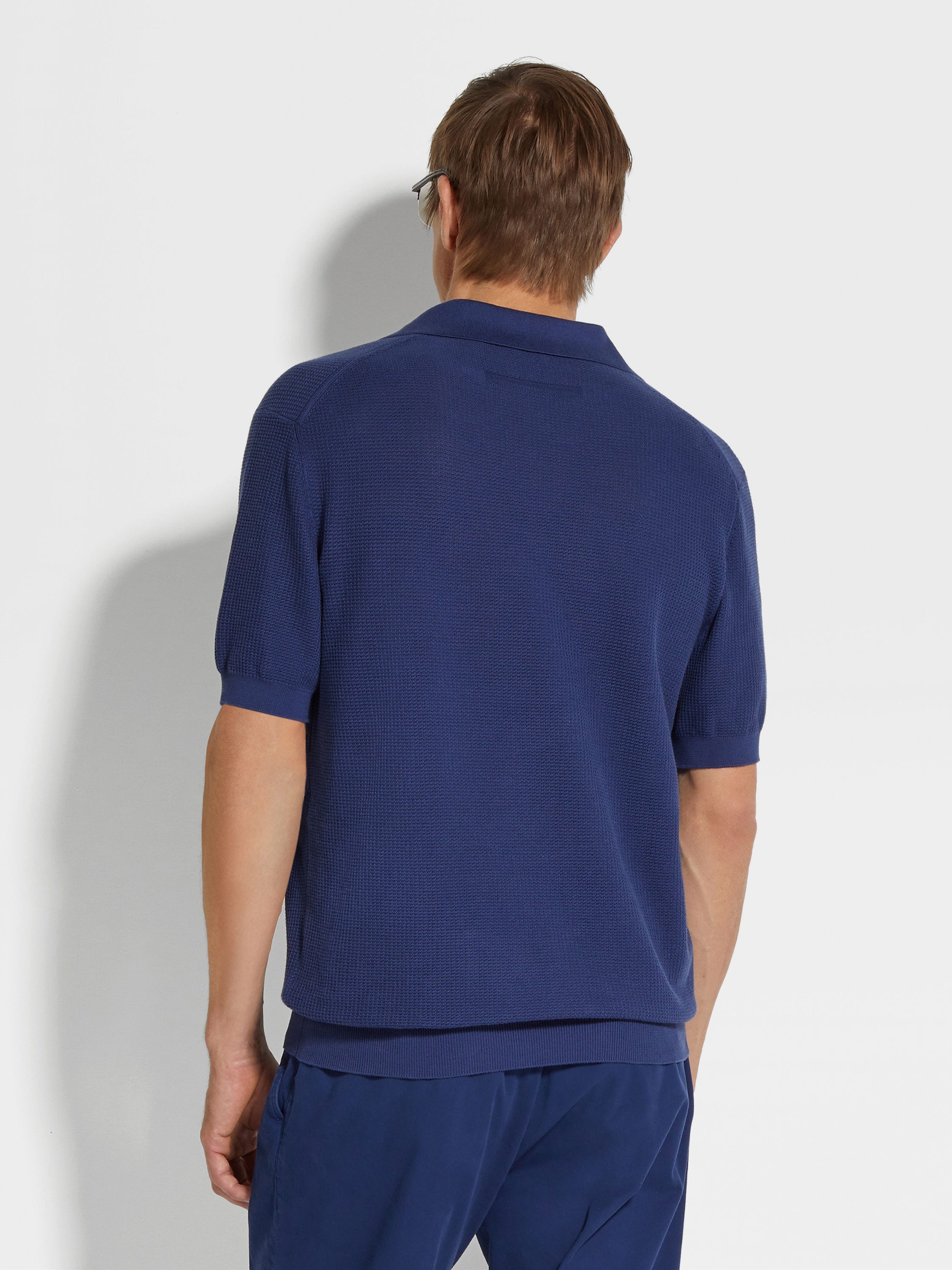 UTILITY BLUE PREMIUM COTTON POLO SHIRT - 5