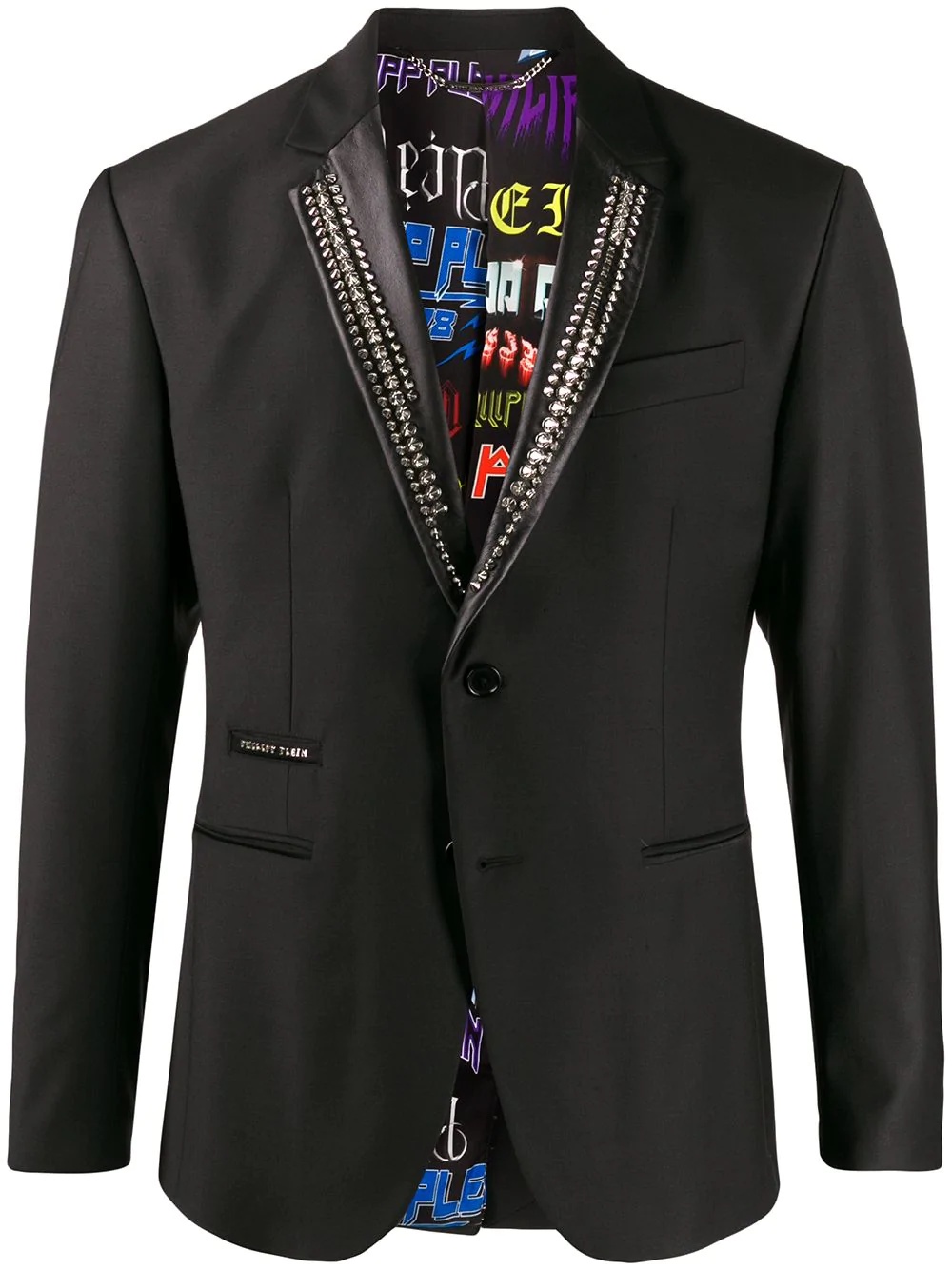 stud embellished tuxedo blazer - 1