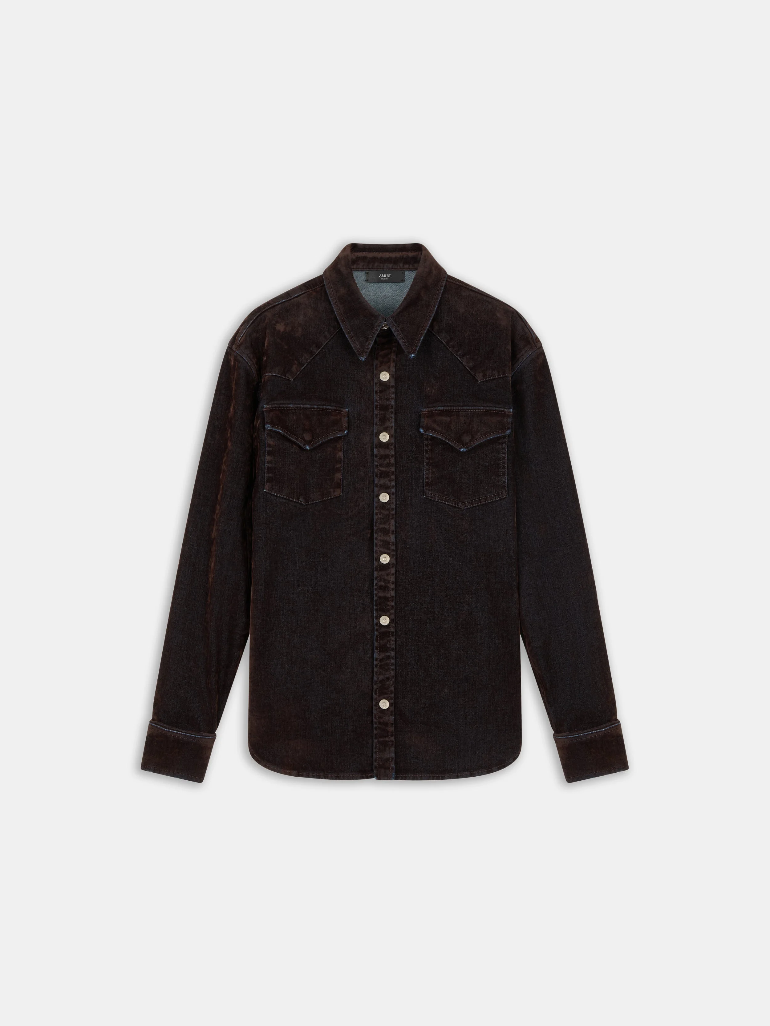 FLOCK LONG SLEEVE DENIM SHIRT - 1