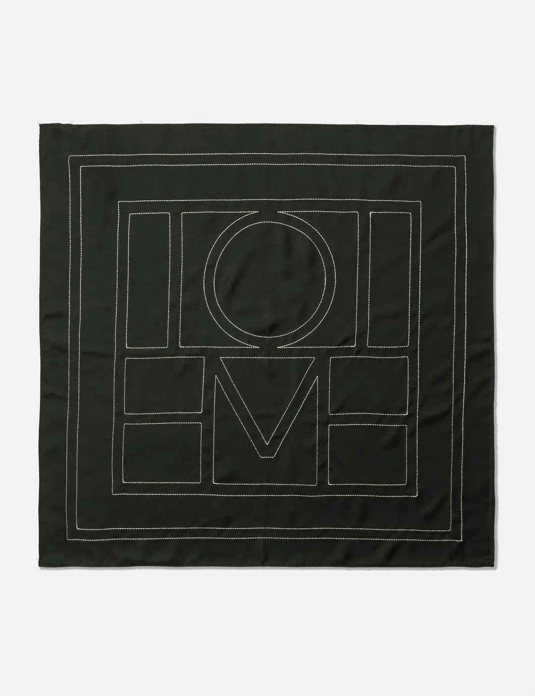 EMBROIDERED MONOGRAM SILK SCARF - 1