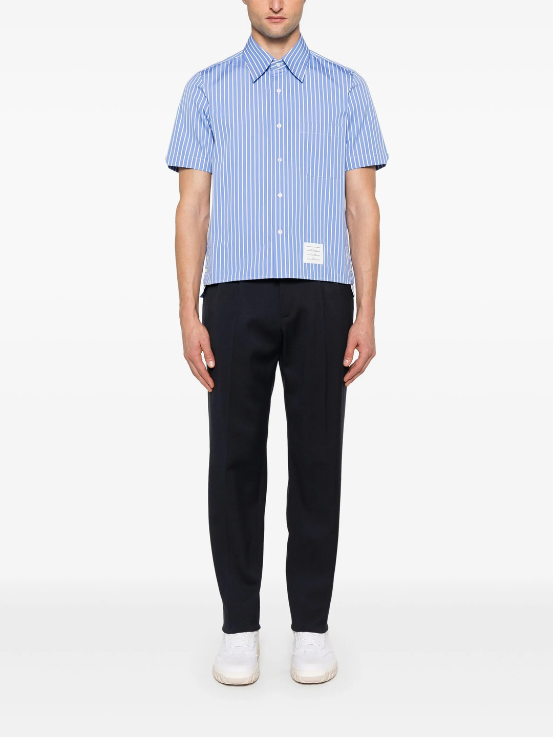 Pinstripe Poplin Short Sleeve Shirt Men - 2