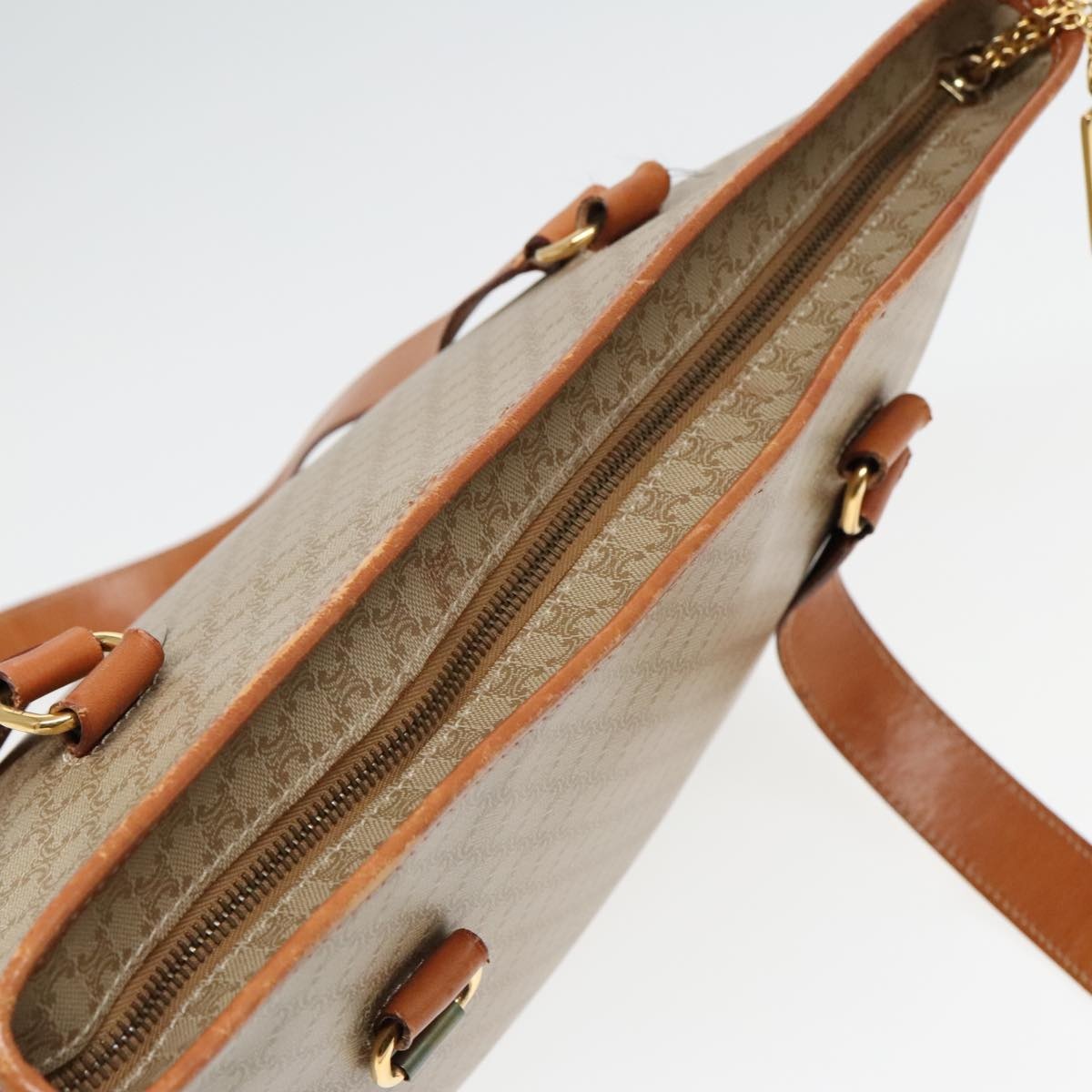 CELINE Macadam Canvas Tote Bag Beige Gold - 7