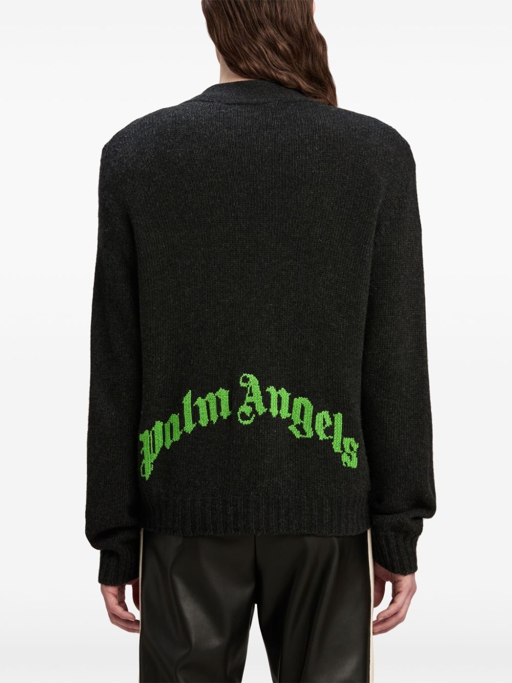 logo-intarsia cardigan - 5