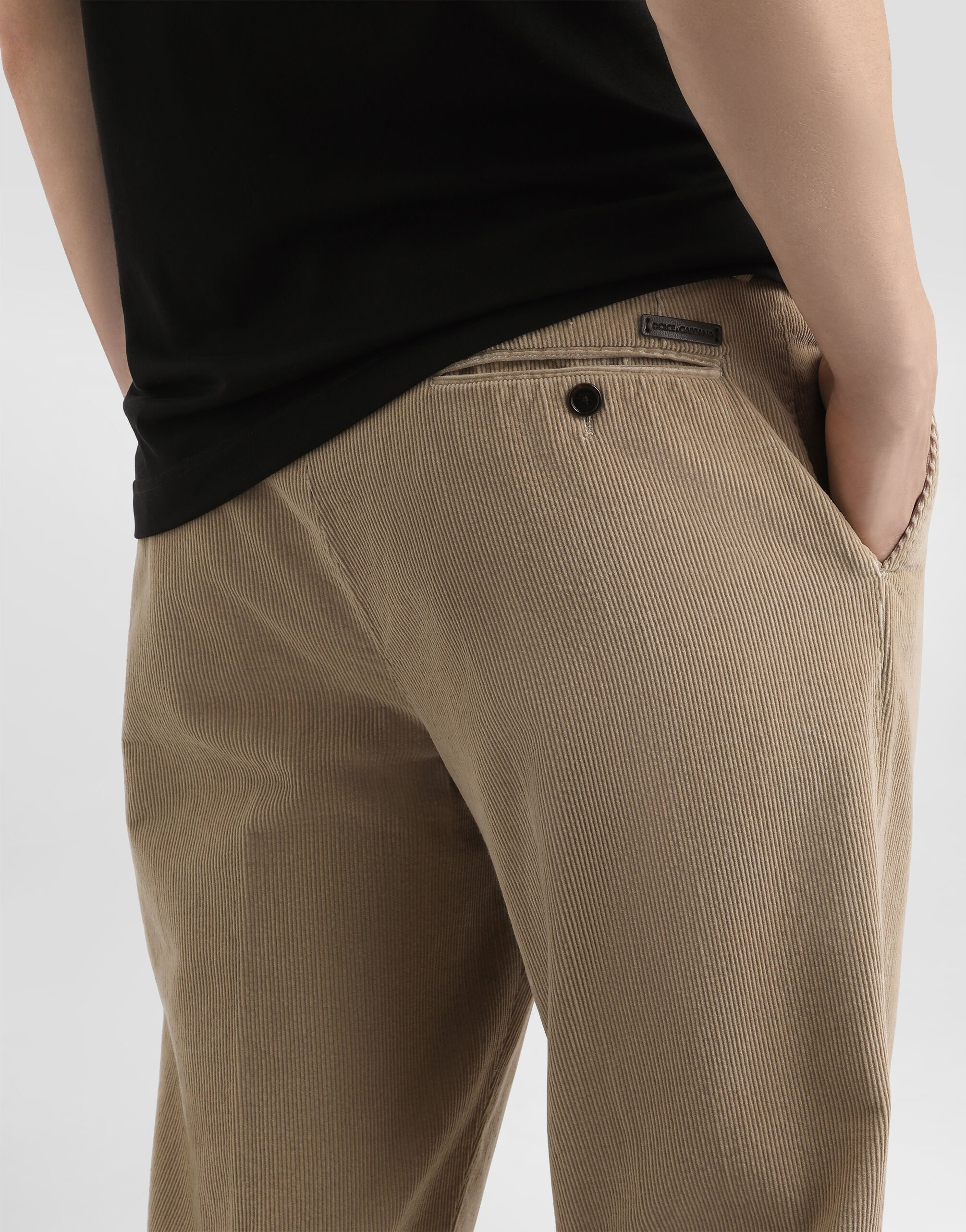 Garment-dyed velvet trousers - 5