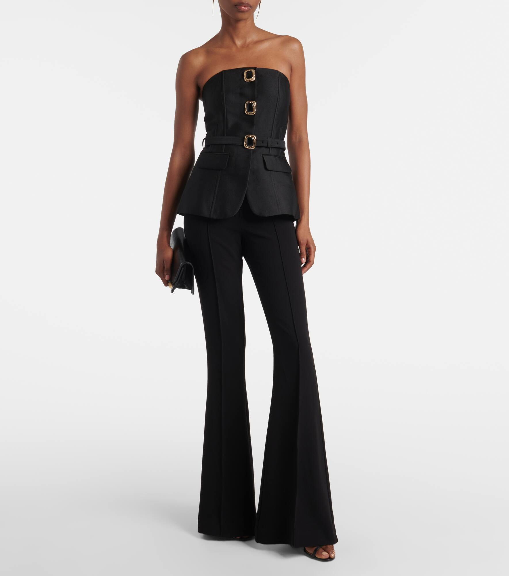 Embellished strapless taffeta jumpsuit - 2