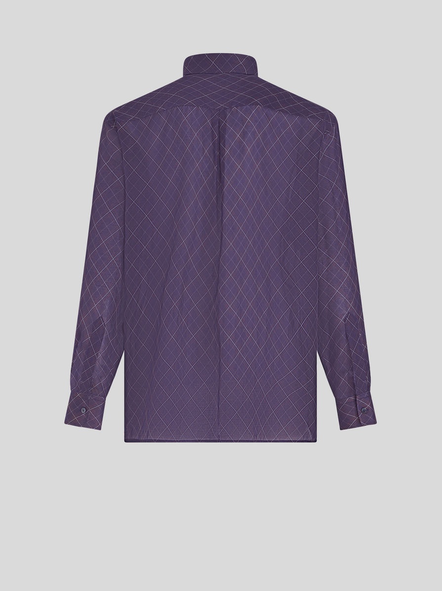 CHECK COTTON AND SILK SHIRT - 5
