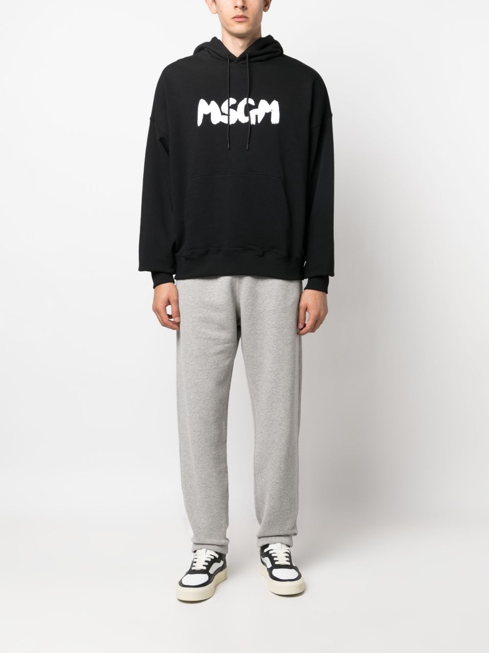 logo-patch cotton track pants - 2