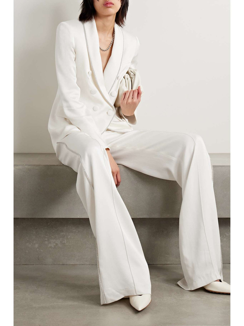 VERONICA BEARD Jagger Dickey crystal-embellished satin-crepe blazer outlook