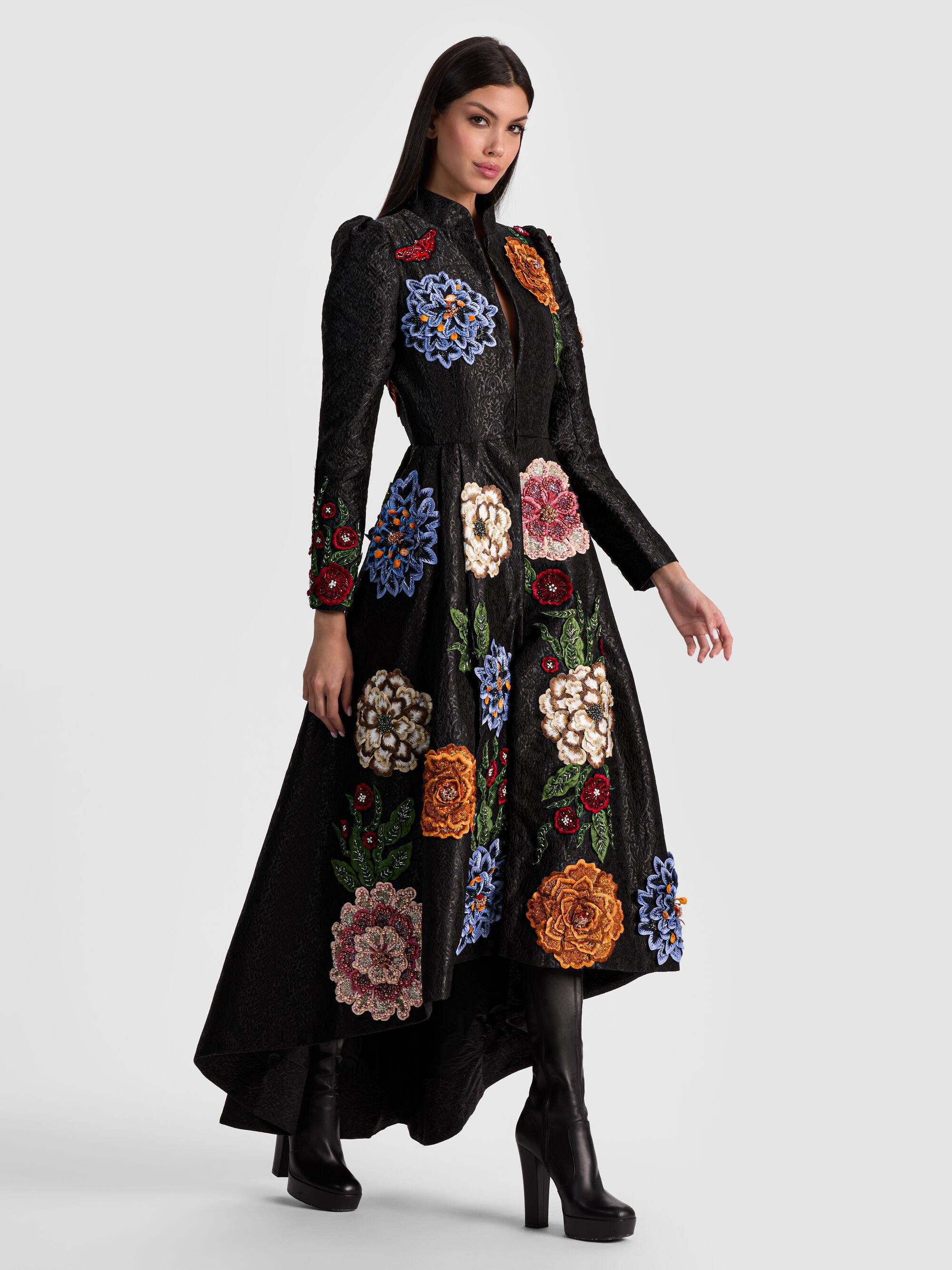 RENATA EMBELLISHED MAXI COAT - 6