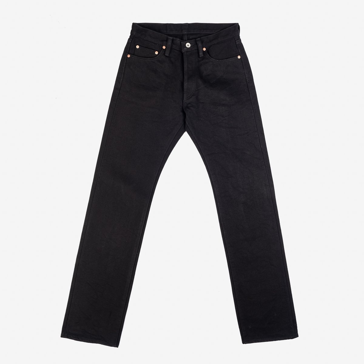 IH-634S-SBG 21oz Selvedge Denim Straight Cut Jeans -  Superblack (Fades To Grey) - 1