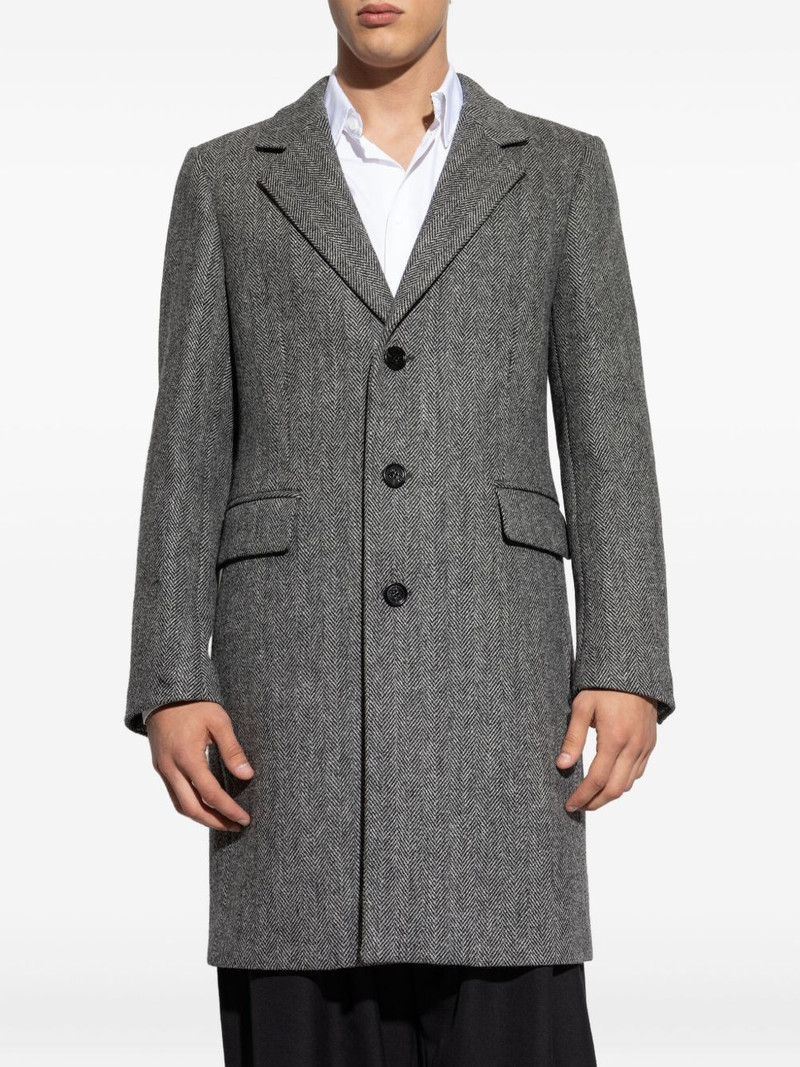 single-breasted herringbone coat 3